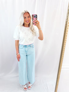 Bow Blossom Top WHITE