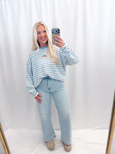 Load image into Gallery viewer, Lucky Catch Sweater Blue Stripes
