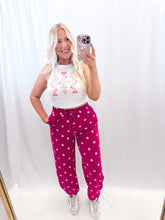 Load image into Gallery viewer, Burgundy Dot Joggers
