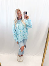 Load image into Gallery viewer, Bow Kissed Blooms Sweater BLUE
