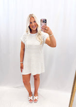 Load image into Gallery viewer, Stripe + Shore T-Shirt Dress TAN
