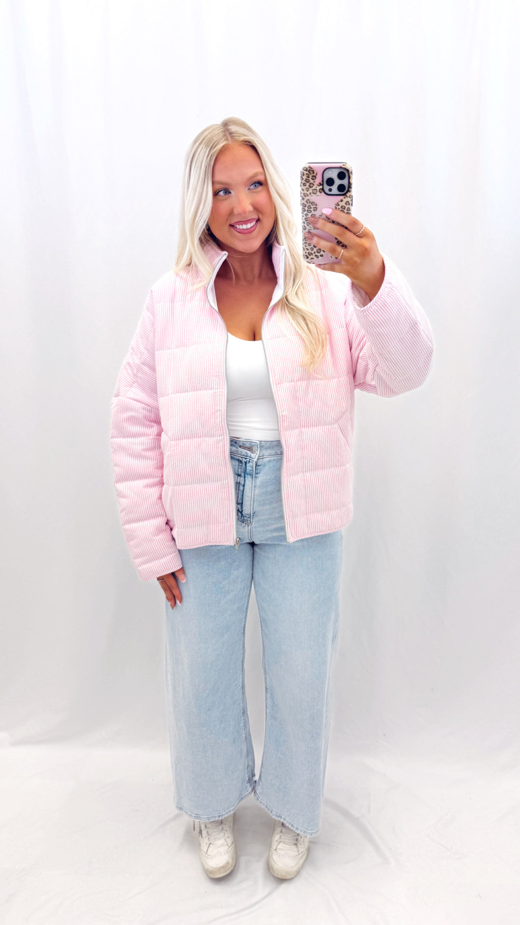 Pretty Pinstriped Jacket PINK💖 2 mediums left