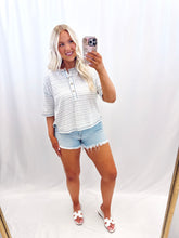Load image into Gallery viewer, Cabana Striped Top BLUE
