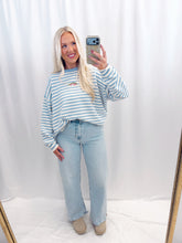 Load image into Gallery viewer, Lucky Catch Sweater Blue Stripes
