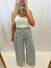 Load image into Gallery viewer, Grey Polka Wide Leg Sweatpants

