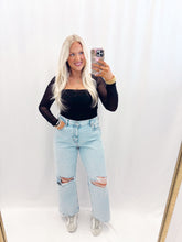 Load image into Gallery viewer, Going Out Sheer Sleeve Top BLACK
