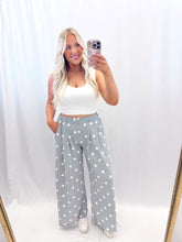 Load image into Gallery viewer, Grey Polka Wide Leg Sweatpants
