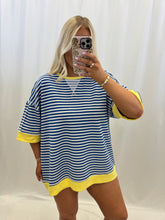 Load image into Gallery viewer, Taffy Tides Oversized Striped Top

