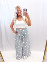 Load image into Gallery viewer, Grey Polka Wide Leg Sweatpants
