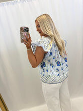 Load image into Gallery viewer, Garden Kiss Blouse BLUE💖 1 small &amp; 2 mediums left

