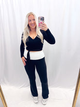 Load image into Gallery viewer, White Polka Dot Foldover Yoga Pants
