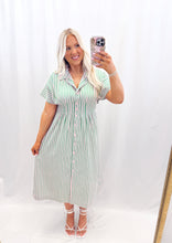Load image into Gallery viewer, Darling Stripe Dress LIGHT PINK/GREEN

