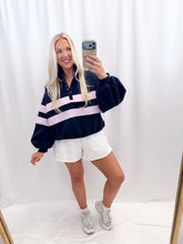 Load image into Gallery viewer, Cozy Club Pullover Navy/Lilac
