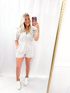 Cozy Me Romper TAUPE