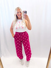 Load image into Gallery viewer, Burgundy Dot Joggers
