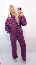 Load image into Gallery viewer, Striped Sweet Set (top + pants) PINK/NAVY💖 1 XS left
