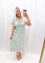 Load image into Gallery viewer, Darling Stripe Dress LIGHT PINK/GREEN
