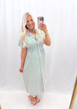 Load image into Gallery viewer, Darling Stripe Dress LIGHT PINK/GREEN
