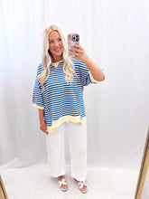 Load image into Gallery viewer, Striped In Color Top BLUE/YELLOW💖 medium &amp; large left
