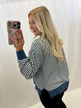 Load image into Gallery viewer, Knitted In Blue Pullover
