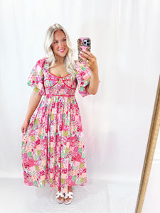 Perfectly Patched Floral Dress