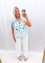 Load image into Gallery viewer, Garden Kiss Blouse BLUE💖 1 small &amp; 2 mediums left
