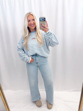 Load image into Gallery viewer, Lucky Catch Sweater Blue Stripes
