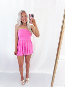Try To Keep Up Romper PINK