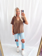 Load image into Gallery viewer, Layer Me Later Tee BROWN💖 1 small &amp; 2 mediums left

