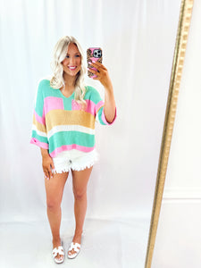 Adorably Striped Knit Top