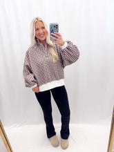 Load image into Gallery viewer, Carolina On My Mind Pullover Brown Gingham
