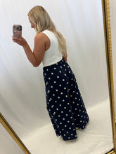 Load image into Gallery viewer, Navy Polka Wide Leg Sweatpants
