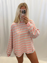 Load image into Gallery viewer, Saturday Stripe Oversized Top Pink
