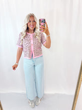 Load image into Gallery viewer, Endless Cheetah Short Sleeve Cardigan PINK
