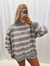 Load image into Gallery viewer, Pink Striped Mockneck
