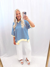 Load image into Gallery viewer, Striped In Color Top BLUE/YELLOW💖 medium &amp; large left
