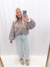 Load image into Gallery viewer, Carolina On My Mind Pullover Brown Gingham
