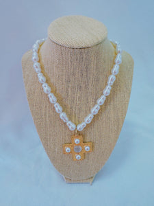 PEARL CROSS NECKLACE