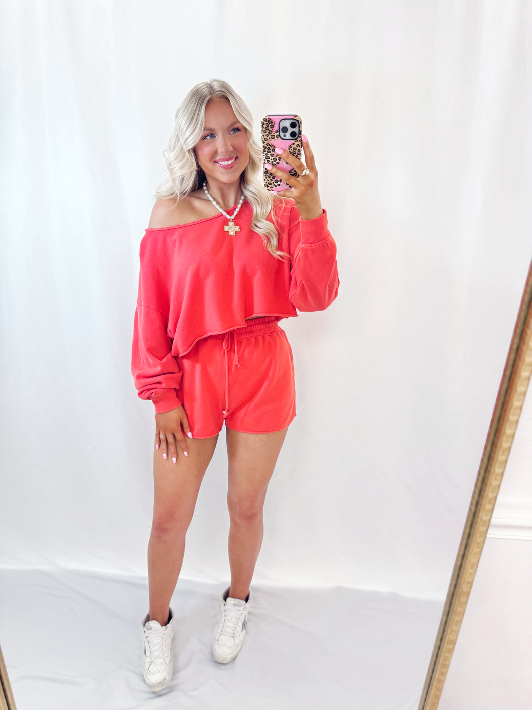 Soft Girl Shorts CORAL💖 1 medium & 1 large left