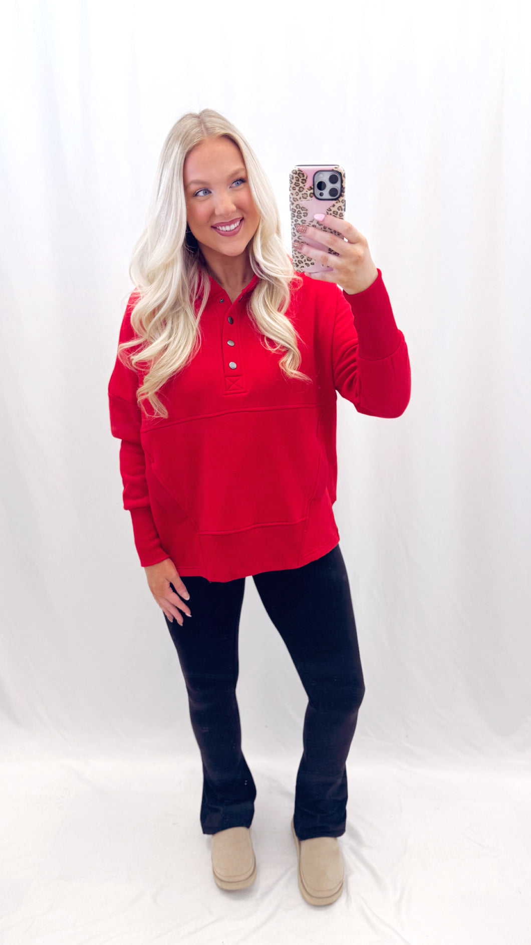 Oh Snap Pullover RED