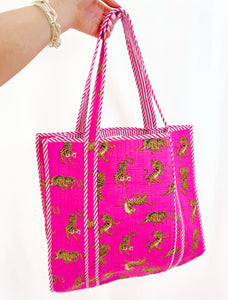 Hot Pink Tiger Tote