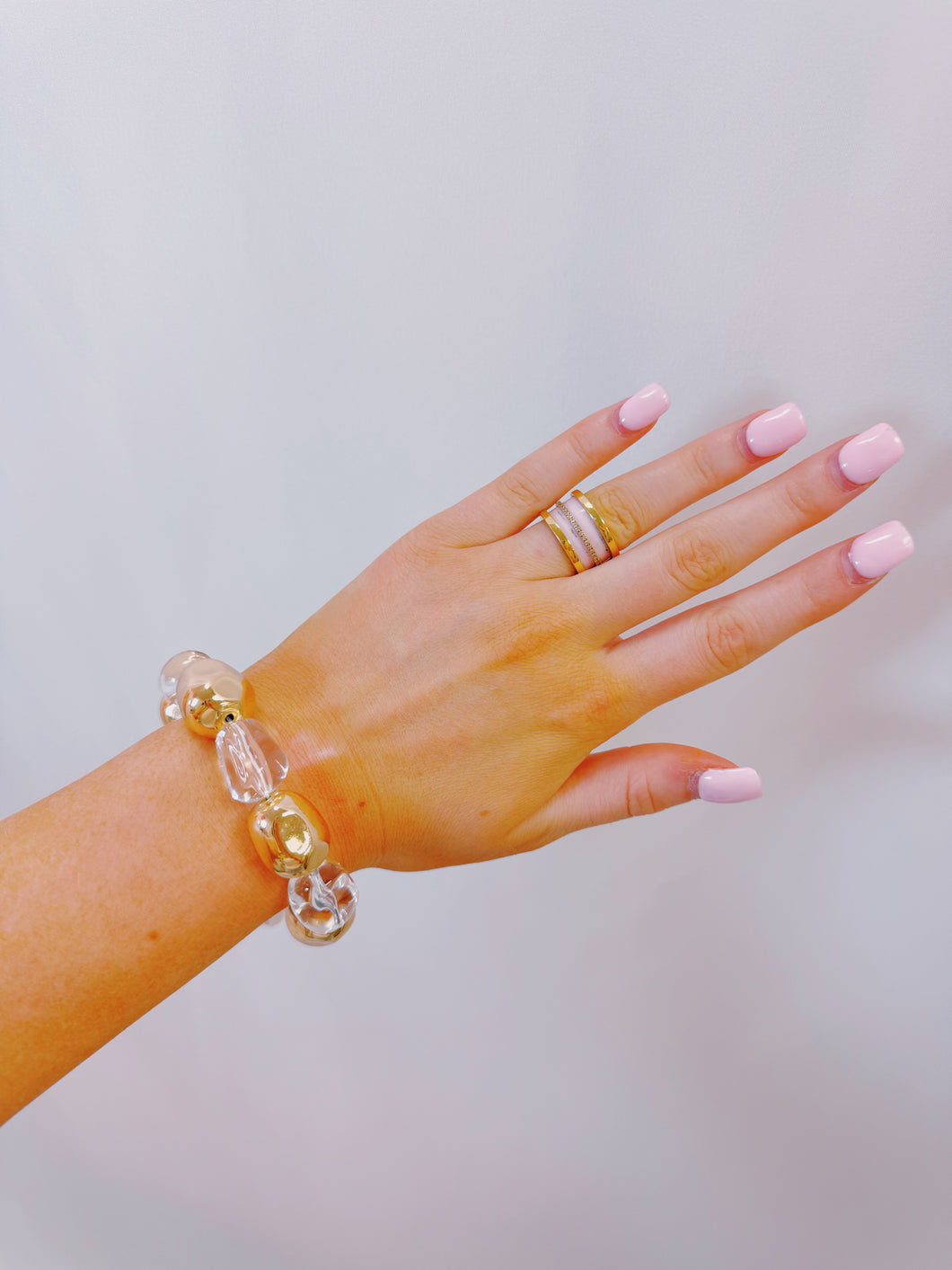 Chunky Gold/Clear Bracelet