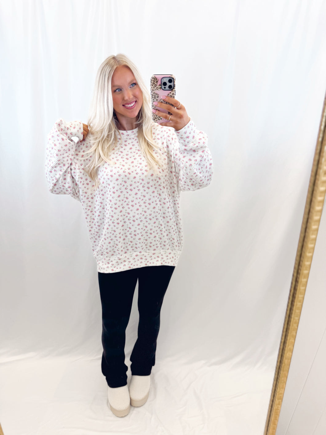 Floral Flirt Pullover PINK