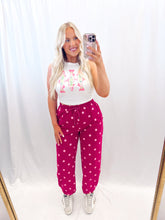 Load image into Gallery viewer, Burgundy Dot Joggers

