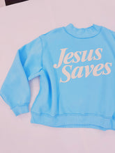Load image into Gallery viewer, Blue Jesus Saves Mockneck💖 1 S/M left!

