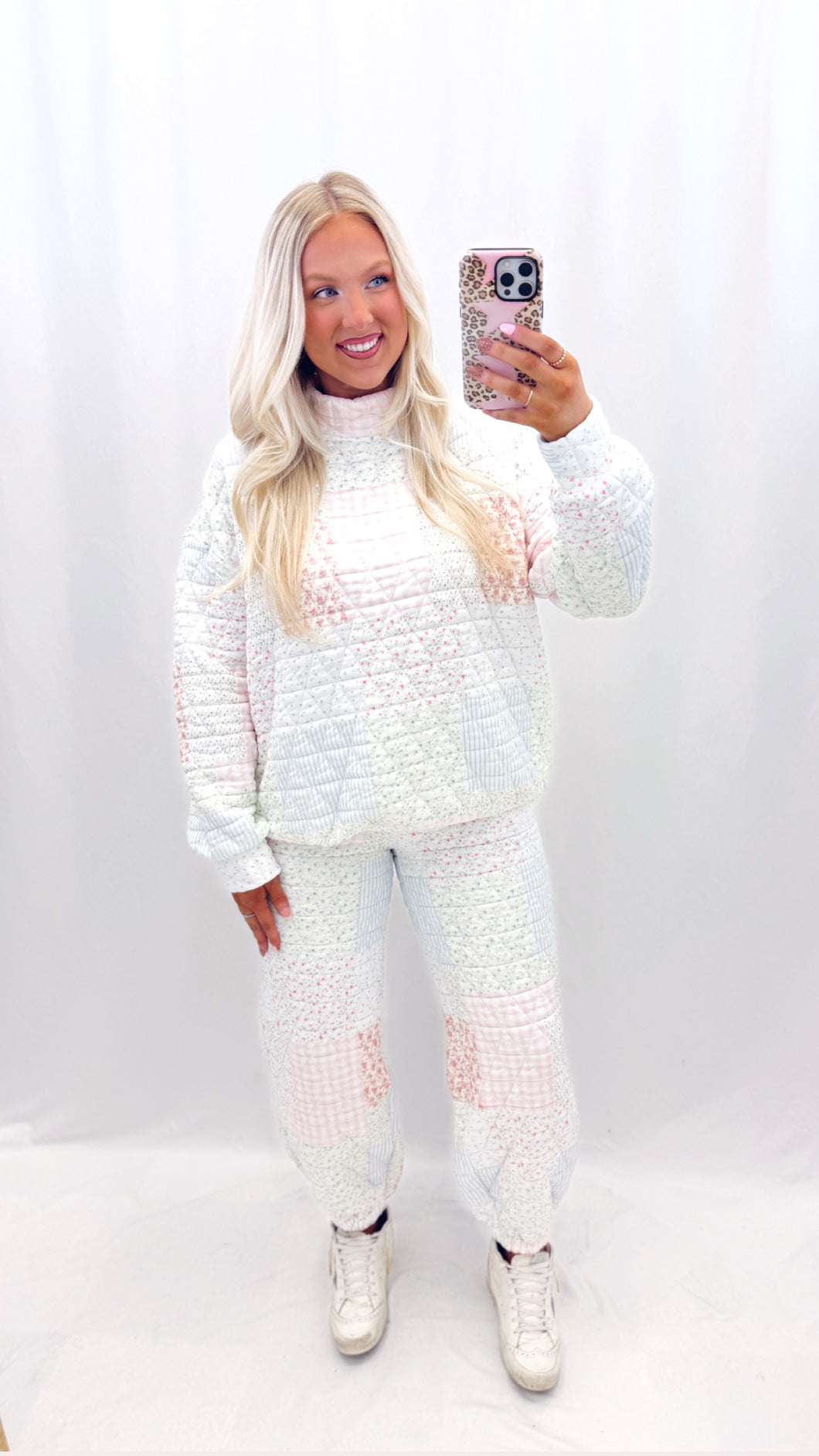 Floral Patchwork Mockneck