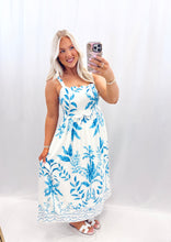 Load image into Gallery viewer, Palm Breeze Dress BLUE
