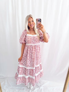 Amber Blossom Bows/Lace Dress