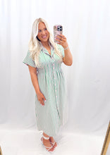 Load image into Gallery viewer, Darling Stripe Dress LIGHT PINK/GREEN
