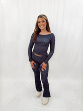 Load image into Gallery viewer, Active In Dots SET NAVY/WHITE POLKA DOTS (top + yoga pants)
